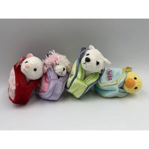 VTG 2000's Lot Of 4 Aurora World Minis Animals With ToyPet Carriers